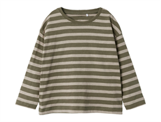 Name It dusty olive/pure cashmere stribet top